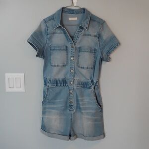 Denim Shorts Romper Ashley By Altar'd State Light Wash Style DJ8026RC - Medium